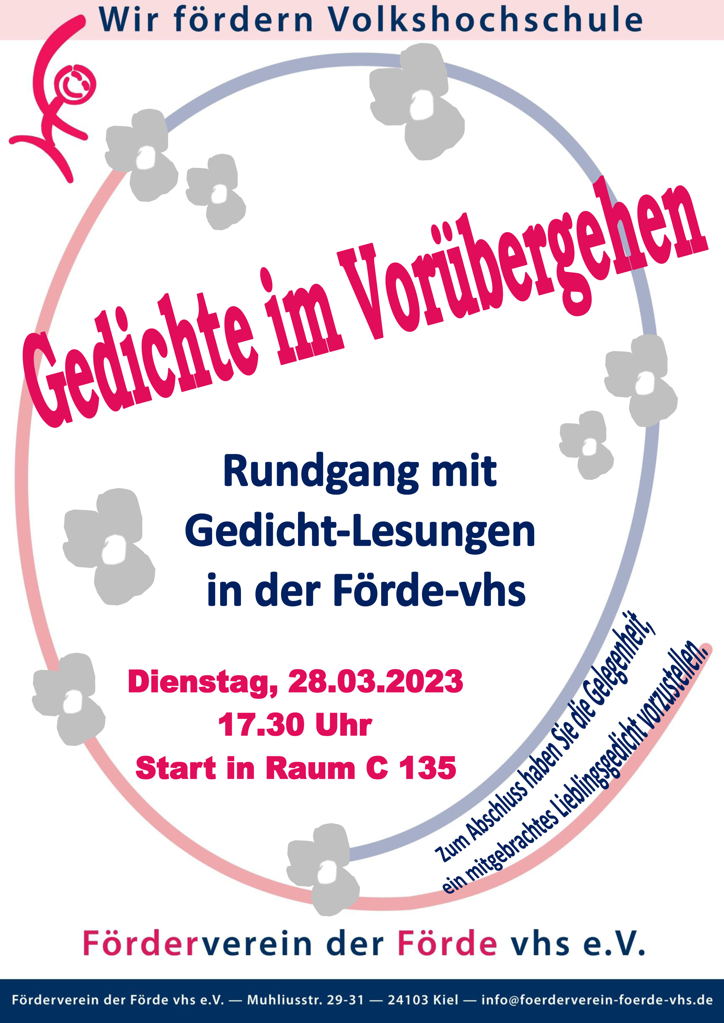 Plakat Gedichtlesung Plakat Gedichtlesung